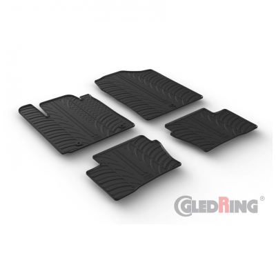 Alfombrillas De Goma Especificas Kia Picanto 2017- (T Profile 4-Pieces + Mounting Clips)