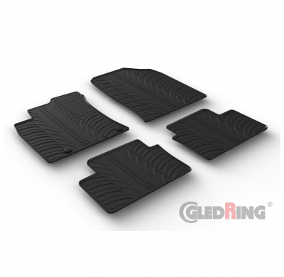 Alfombrillas De Goma Especificas Kia Cee'd Hb 5-Doors 6/2018- (T Profile 4-Pieces + Mounting Clips)