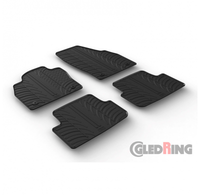 Juego Alfombras De Goma Volkswagen Polo Vi 2017- (T Profile 4-Piezas + Clips De Montaje)