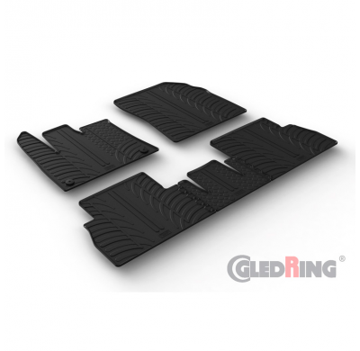 Alfombrillas De Goma Especificas Citroën Berlingo (5-Persons) & Peugeot Rifter 9/2018- (T Profile 5-Pieces + Mounting Clips)