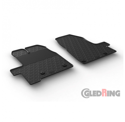 Juego Alfombras De Goma Ford Tourneo Custom 9/2012- (G Profile 2-Piezas + Clips De Montaje)