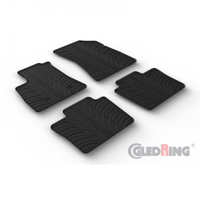 Juego de alfombrillas de goma para Renault Rafale E-Tech Full Hybrid 2023- (perfil en T, 4 piezas + clips de montaje)