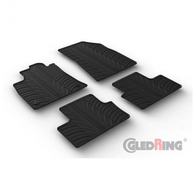 Juego De Alfombrillas De Goma  Renault Clio V Hb 9/2019- (Perfil En T 4 Piezas + Clips De Montaje)