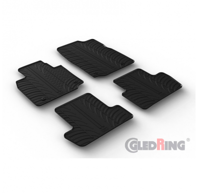 Juego De Alfombrillas De Goma Para Mazda Mx-30 (Dr) 2020- (Perfil T 4 Piezas + Clips De Montaje)