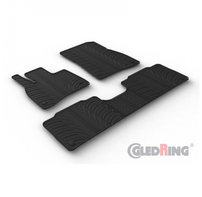 Juego de alfombrillas de goma aptas para Mercedes EQS (V297) Sedan 2021- (perfil T 5 piezas + clips de montaje)