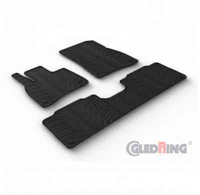 Juego de alfombrillas de goma aptas para Mercedes EQS (V297) Sedan 2021- (perfil T 5 piezas + clips de montaje)