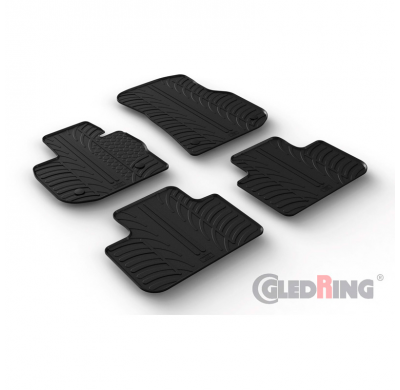 Alfombrillas De Goma Validas Para Bmw X4 (G02) 2018- (T Profile 4-Piezas + Mounting Clips)