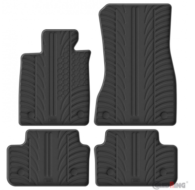 Juego de alfombrillas de goma aptas para BMW Serie 5 G60 Sedan 2023- excl. i5 (perfil T 4 piezas + clips de montaje)