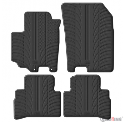 Juego de alfombrillas de goma Gledring para Suzuki Vitara (LY) Híbrido 2020- (perfil en T, 4 piezas + clips de montaje)