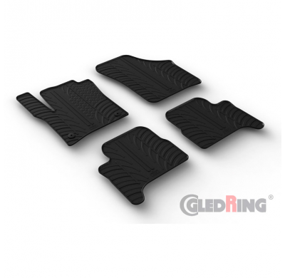 Juego De Alfombrillas Goma Valido Para Volkswagen E-Up / Skoda E-Citigo / Seat E-Mii 2019- (Perfil T 4 Piezas + Clips De Montaje