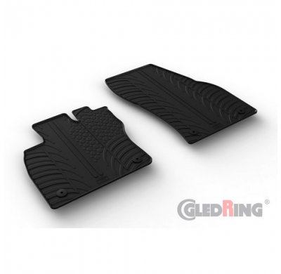 Juego De Alfombrillas Goma Valido Para Volkswagen Caddy V Box 2020- (Perfil T 2 Piezas + Clips De Montaje)