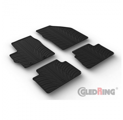 Juego De Alfombrillas Goma Valido Para Toyota Yaris (P21) Hb 2020- Incl. Híbrido (Perfil En T De 4 Piezas + Clips De Montaje)