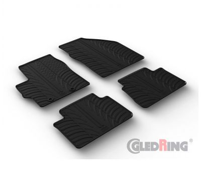 Juego De Alfombrillas Goma Valido Para Toyota Yaris (P21) Hb 2020- Incl. Híbrido (Perfil En T De 4 Piezas + Clips De Montaje)