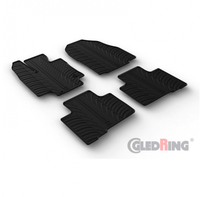 Juego De Alfombrillas Goma Valido Para Toyota Highlander Incl. Híbrido 2021- (Perfil En T De 4 Piezas + Clips De Montaje)