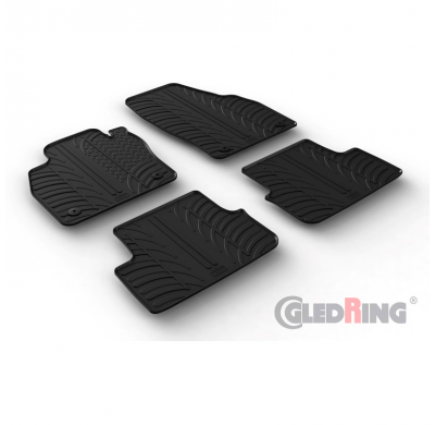 Juego De Alfombrillas De Goma  Audi A1 (Gb) 12/2018- (Perfil T 4 Piezas + Clips De Montaje)