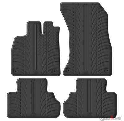 Juego de alfombrillas de goma Gledring para Audi Q5 (GU) MHEV 2025 (incl. Sportback) (4 piezas con perfil en T + clips de montaj