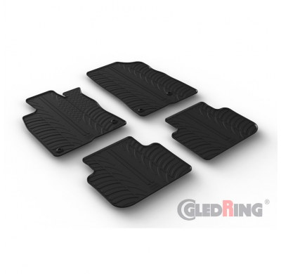 Juego de alfombrillas de goma para Honda Civic XI HB e:HEV 2022- (perfil T 4 piezas + clips de montaje) GLEDRING