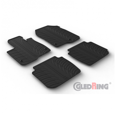 Juego de alfombrillas de goma para Honda CR-V VI 2023- (perfil T 4 piezas + clips de montaje)