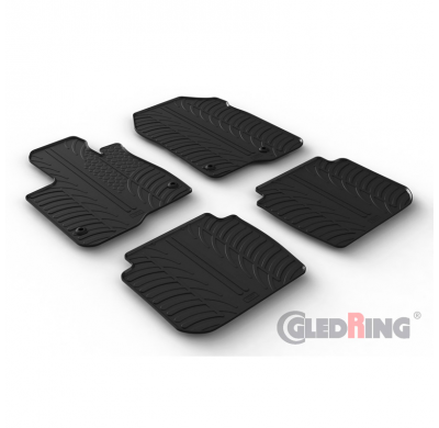 Juego de alfombrillas de goma para Honda CR-V VI 2023- (perfil T 4 piezas + clips de montaje)