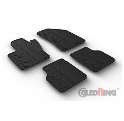 Esterillas De Goma  Jeep Compass 5/2017- (Perfil En T 4 Piezas + Clips De Montaje)