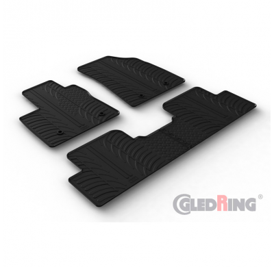 Juego de alfombrillas de goma adecuadas para MG 5 (EV) SW 2020- (perfil T 4 piezas + clips de montaje)