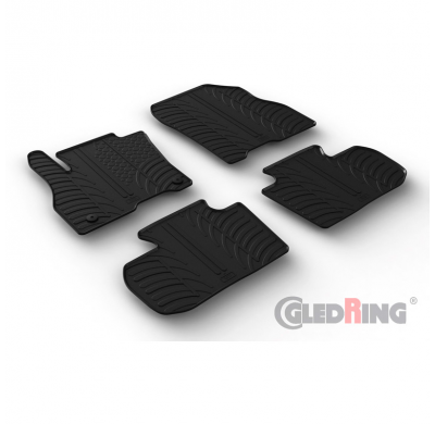 Juego De Alfombrillas Goma Valido Para Nissan Leaf Ii (Ze1) 2018- (Perfil T 4 Piezas + Clips De Montaje)