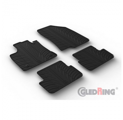 Juego De Alfombrillas Goma Valido Para Dacia Sandero Iii 2020- Incl. Stepway (Perfil En T De 4 Piezas + Clips De Montaje)