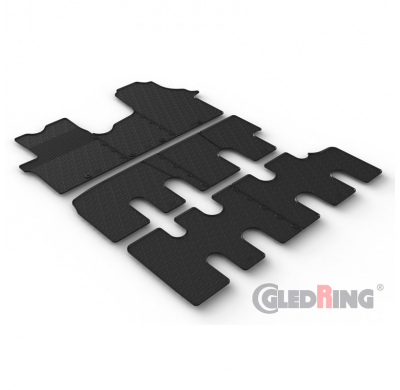 Juego de alfombrillas de goma para Fiat Talento 2016- / Renault Trafic 2014-2019 / Opel Vivaro 2014-2019 / Nissan NV300 2016- (B