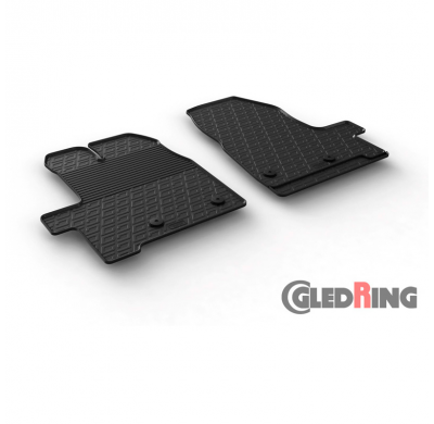 Juego Alfombrillas Goma Especificas Ford Transit Custom Furgon/Kombi Furgon/Kombi 2018- (Manual Gear) (G Profile 2-Pieces + Moun