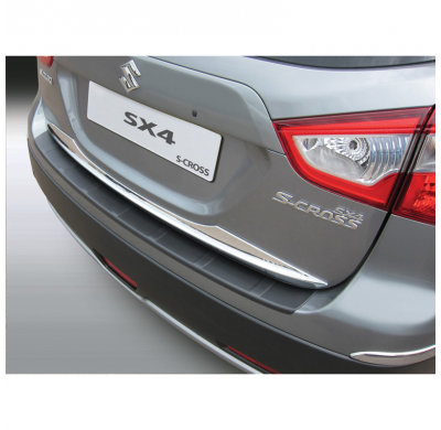 Protector Para El Paragolpes Trasero Abs  Suzuki Sx4 S-Cross 10/2013- 'Ribbed'  Color Negro