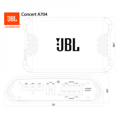 Amplificador JBL Concert A704 de 4 canales (1000 W)