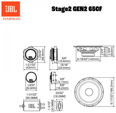 JBL Stage 2 65CF 6.5'' (16 cm) Compo Set (sin rejilla)