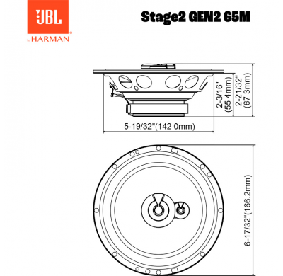 JBL Stage 2 Gen2 65M - Juego de altavoces de 3 vías (6,5'' (16,5 cm), 480 W/60 W RMS