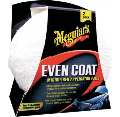 Meguiars Even-Coat Microfibre Applicator Pads - Diameter 12.7cm, Set of 2 Pieces