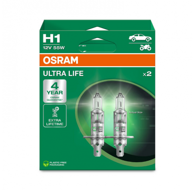 Bombillas halógenas Osram Ultra Life - H1 - 12 V/55 W - juego de 2 piezas