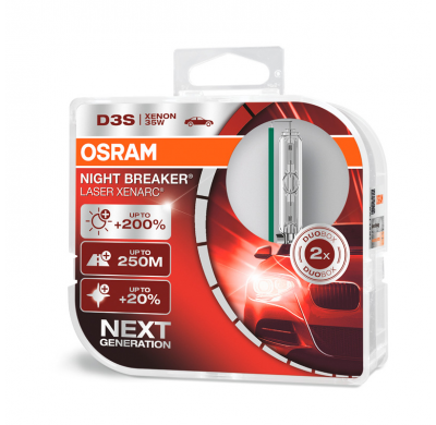 Osram Xenarc Night Breaker Laser Hid-Bombillas Xenon D3s - 12v/35w - 2 Unidades (4400k)