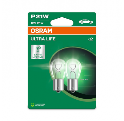 Bombillas halógenas Ultra Life de Osram - BA15S - 12V/21W - juego de 2 piezas