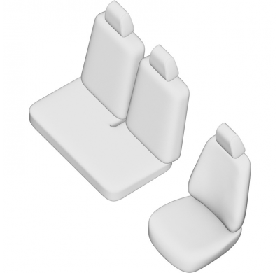New York Design Fundas de asiento de cuero artificial 2+1 especifica para Fiat Doblo 2015-/Opel Combo 2012-2018