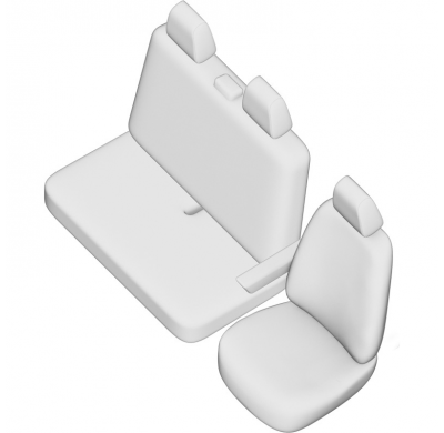 New York Design Fundas de asiento de cuero artificial 2+1 especifica para Mercedes Vito 2014-