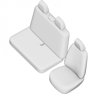 New York Design Fundas de asiento de cuero artificial 2+1 especifica para Citroën Jumpy/Peugeot Expert/Fiat Scudo/Toyota Proace