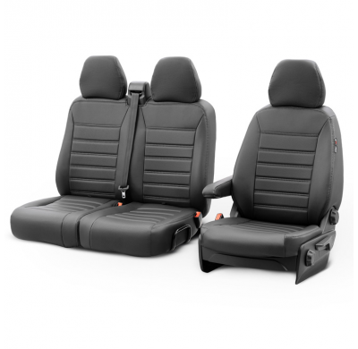 New York Design Fundas de asiento de cuero artificial 2+1 especifica para Renault Master/Opel Movano/Nissan NV400 2010-2019 (ban