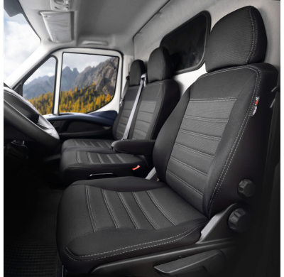 Original Design Fundas de asiento de tela 2+1 especifica para Renault Master/Opel Movano/Nissan NV400 2010-2019 (banco  completo