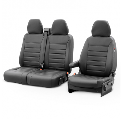 New York Design Fundas de asiento de cuero artificial 2+1 especifica para Renault Trafic/Opel Vivaro/Nissan Primastar 2001-2014