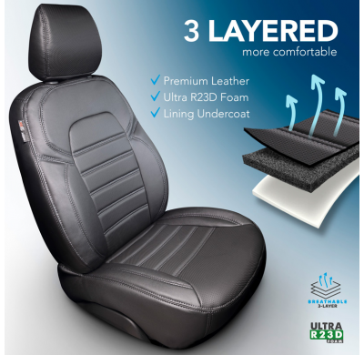 New York Design Fundas de asiento de cuero artificial 1+1 especifica para Renault Trafic/Opel Vivaro/Nissan Primastar 2001-2014