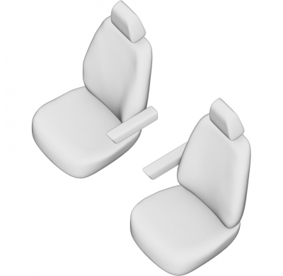Original Design Fundas de asiento de tela 1+1 especifica para Renault Master/Opel Movano/Nissan NV400 2010-2019