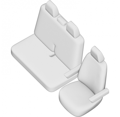 New York Design Fundas de asiento de cuero artificial 2+1 especifica para Volkswagen T6 2015-2022 (met armsteun op bank)