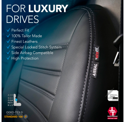 Fundas de asiento de cuero artificial Otom New York Design 2+1 compatibles con Volkswagen Transporter T7 2024- (apoyabrazos en e