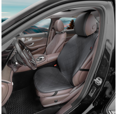 Funda protectora universal para asiento/cojín 'Delantero' Cuero negro - una sola pieza