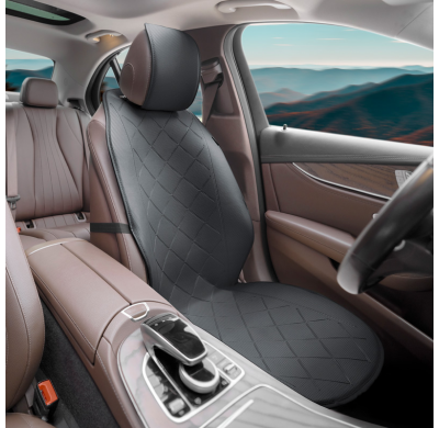 Funda protectora universal para asiento/cojín 'Delantero' Cuero negro - una sola pieza