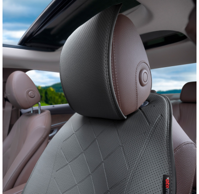 Funda protectora universal para asiento/cojín 'Delantero' Cuero negro - una sola pieza